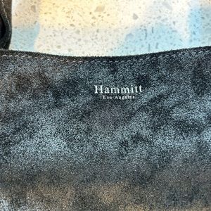 Hammitt Black Suede Shoulder Tote w/ Gunmetal Rivets